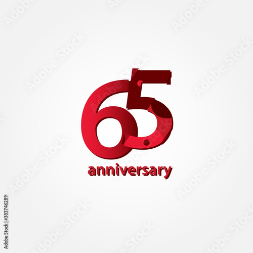 65 Years Anniversary Celebration Vector Template Design Illustration
