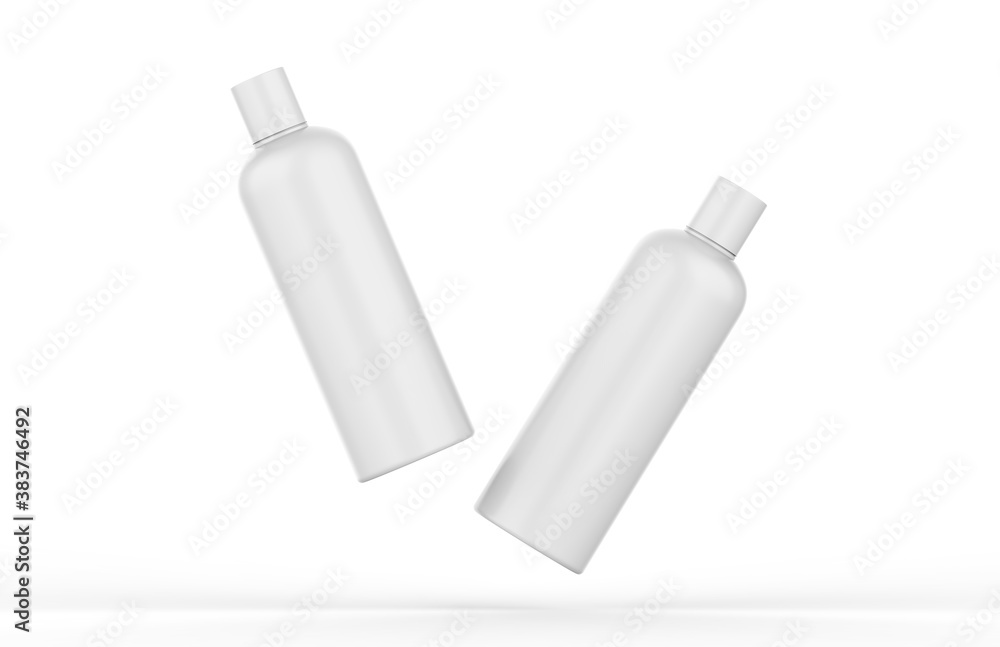 Fototapeta premium Cosmetic bottle mockup for cream, soap, foam, shampoo, lotion, gel. Cosmetic product on isolated white background, 3d illustration