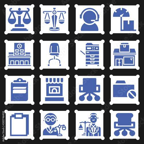 16 pack of attorney  filled web icons set