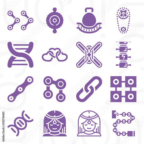 16 pack of polymer  filled web icons set