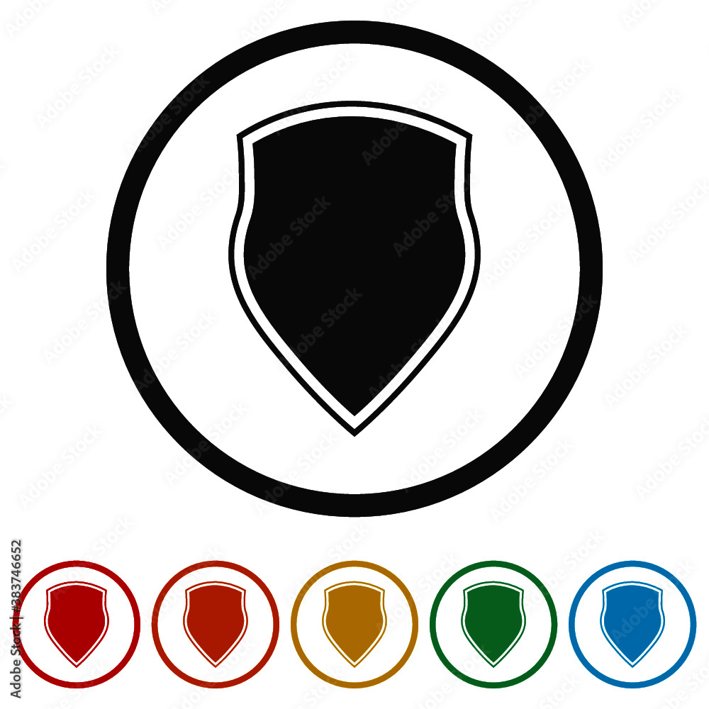 Blank Shield ring icon, color set Blank Shield ring icon, color set