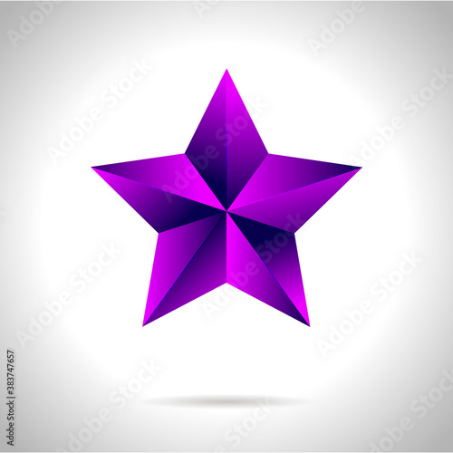 illustration of a purple gold star on steel background. vector file New year Christmas