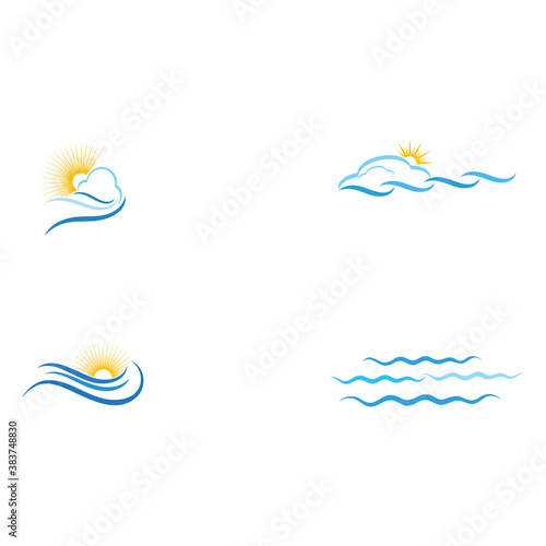 Set Waves Logo Template vector symbol