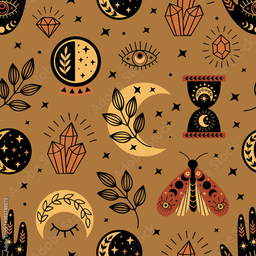 seamless pattern with magical  elements