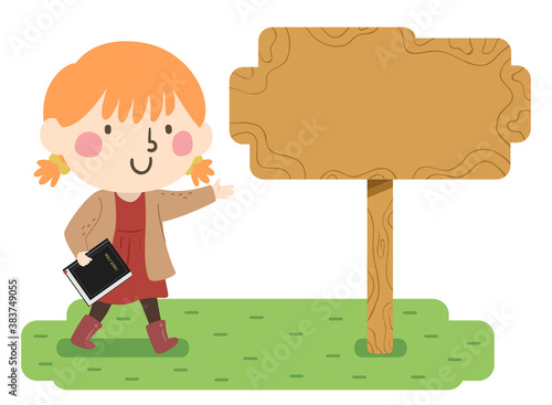 Kid Girl Bible Sign Board D...