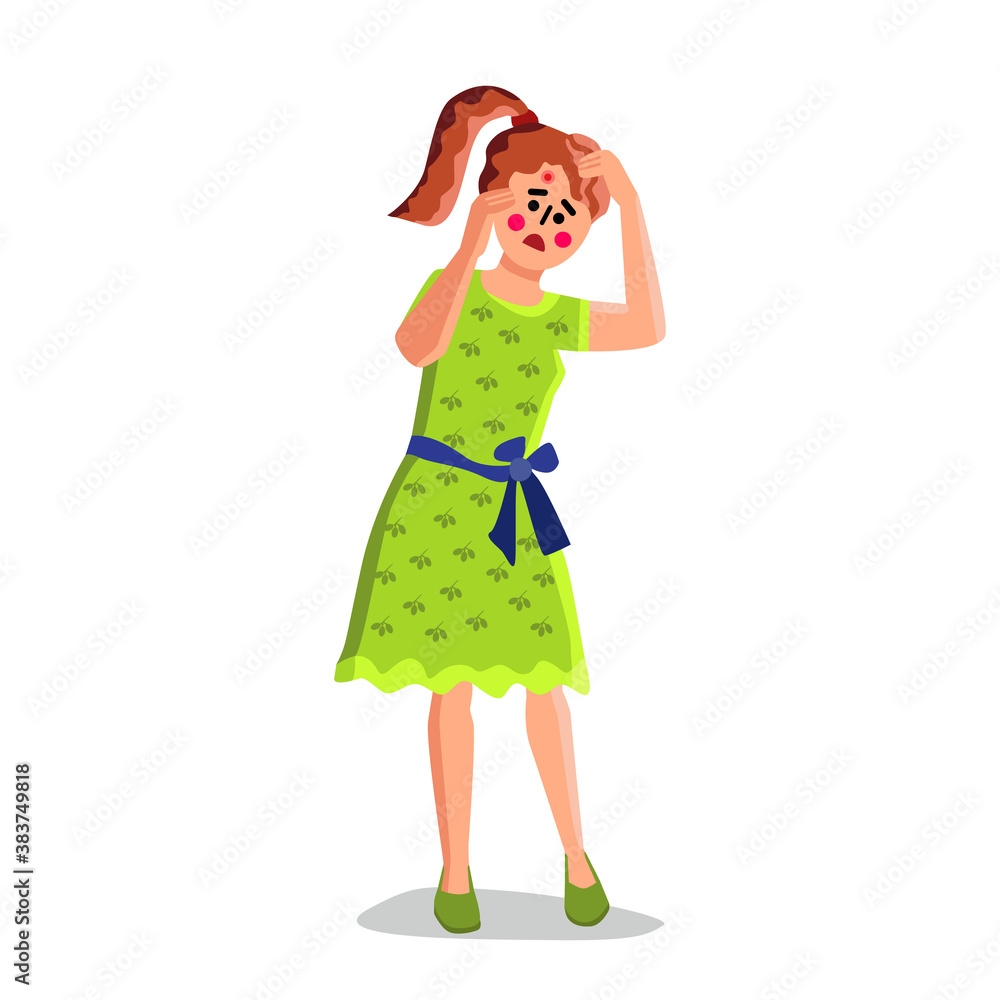 Facial Skin Examination Young Woman Patient Vector Facial Skin Examination Young Woman Patient Vector