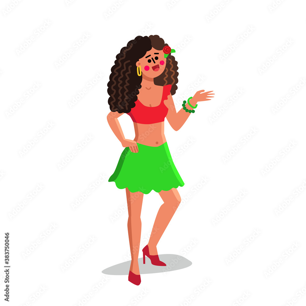 Beautiful Latina Girl With Rose Bud In Hair Vector Beautiful Latina Girl With Rose Bud In Hair Vector