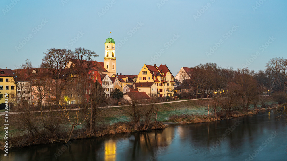 Regensburg e Danubio di sera	