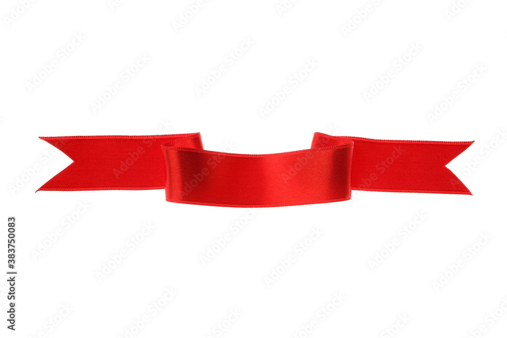 Holiday red ribbon isolated on white background Holiday red ribbon isolated on white background