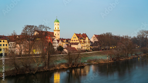 Regensburg e Danubio di sera 