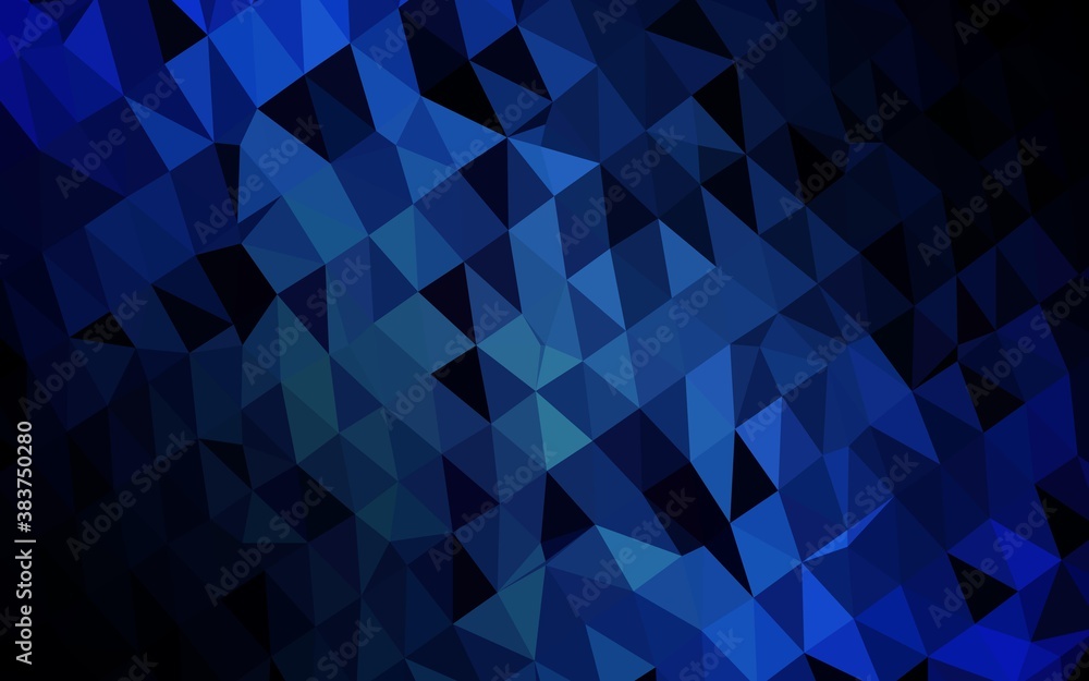 Dark BLUE vector shining triangular template. Dark BLUE vector shining triangular template.