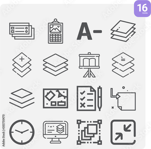 Simple set of thickness related lineal icons.