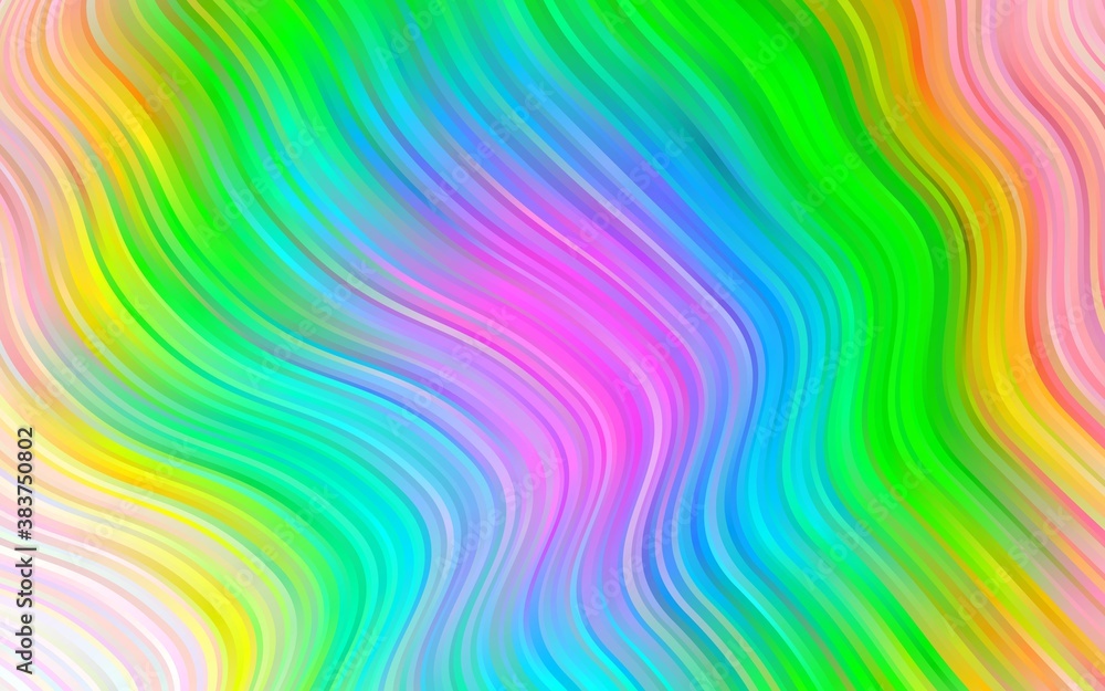 Light Multicolor, Rainbow vector background with bent ribbons.