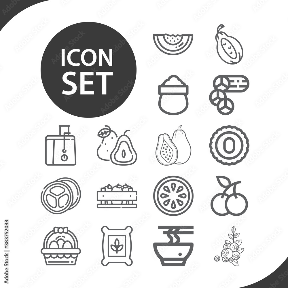 Simple set of seeds related lineal icons.
