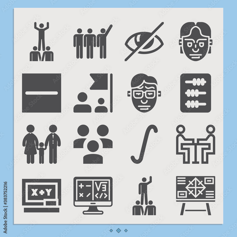 Fototapeta premium Simple set of mathematical related filled icons.