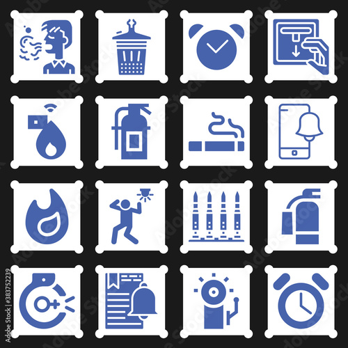 16 pack of smoke  filled web icons set