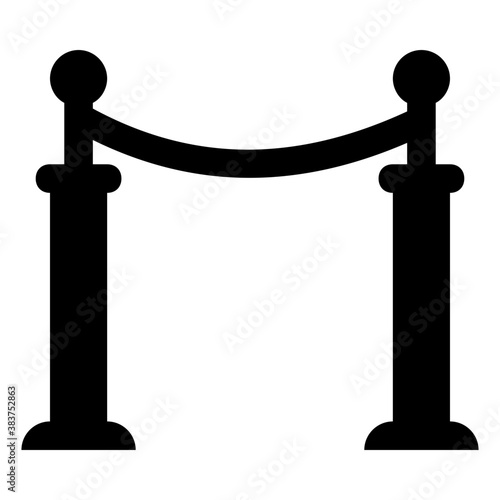 
A chain barrier to stop people, stanchion barrier 
