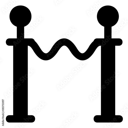 
A chain barrier to stop people, stanchion barrier 
