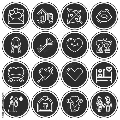 16 pack of sexuality  lineal web icons set