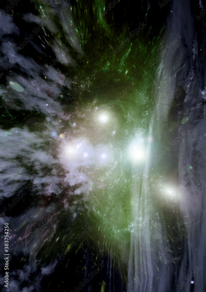 Obraz premium galaxy in a free space. 3D rendering