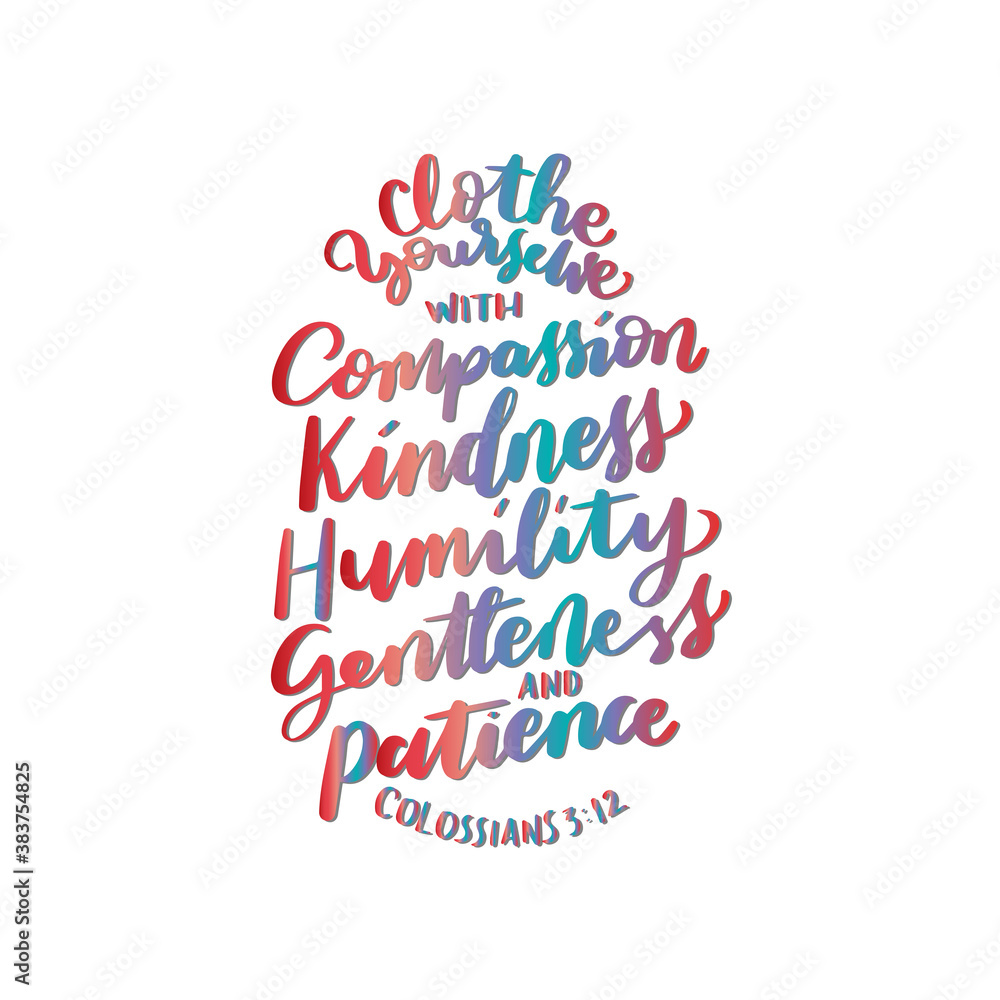 Printable Scripture Lettering On White Background. Clothe Yourself with