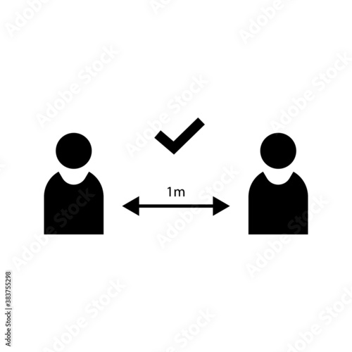 Keep the 1 meter distance icon. Coronovirus epidemic protective equipment sign vector illustration