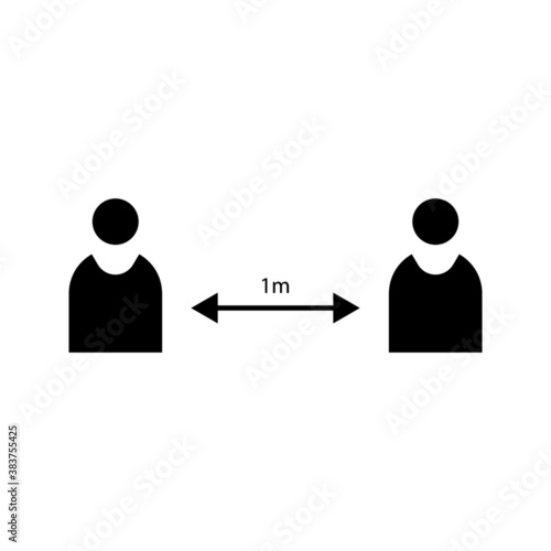 Keep the 1 meter distance icon. Coronovirus epidemic protective equipment sign vector illustration