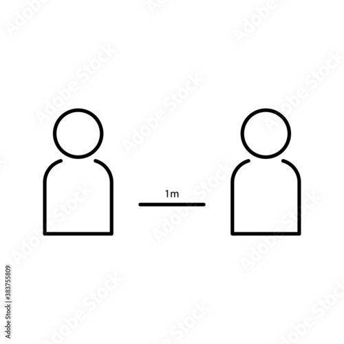 Keep the 1 meter distance icon. Coronovirus epidemic protective equipment sign vector illustration