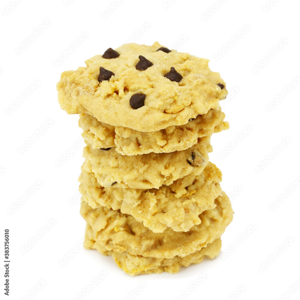 Chocolate chip cookie isolated on a white background Chocolate chip cookie isolated on a white background