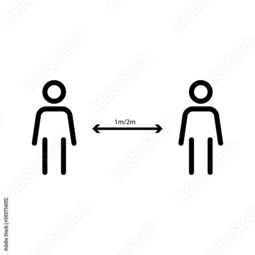Keep the 1 meter distance icon. Coronovirus epidemic protective equipment sign vector illustration