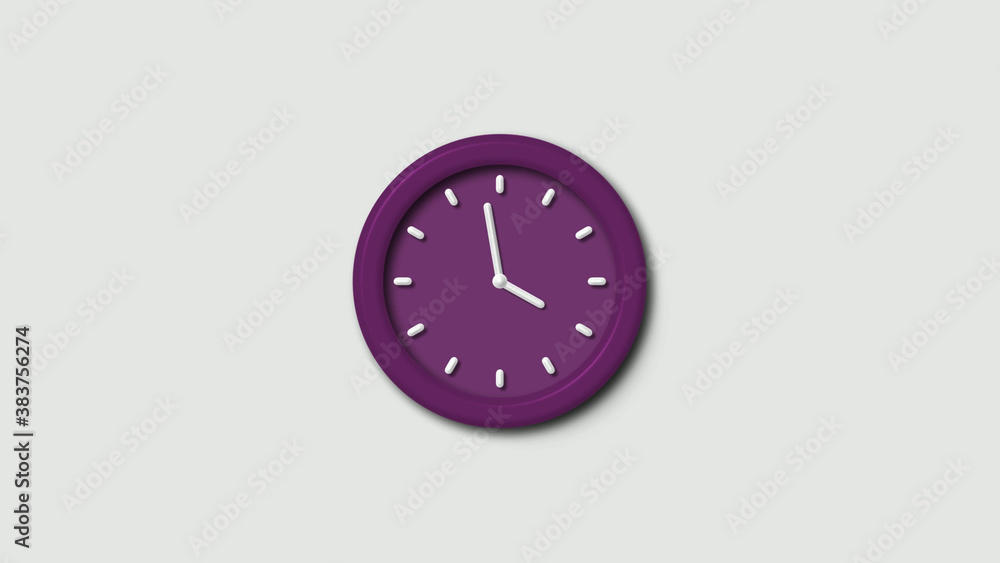 Amazing pink dark 3d wall clock isolated on white background,12 hours 3d wall clock Amazing pink dark 3d wall clock isolated on white background,12 hours 3d wall clock