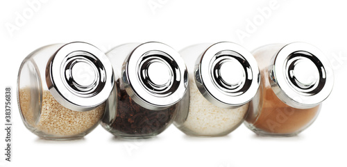 Jars with spices photo