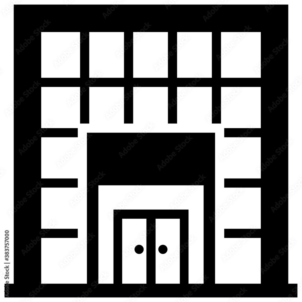 Building architecture with a board, mall icon vector
Building architecture with a board, mall icon vector