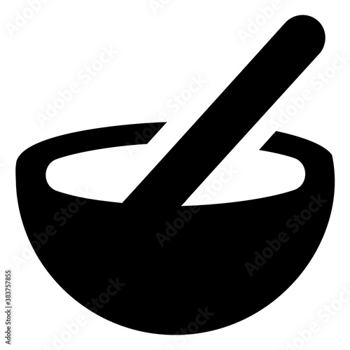 
Kitchen utensil known as mortar and pestle 
