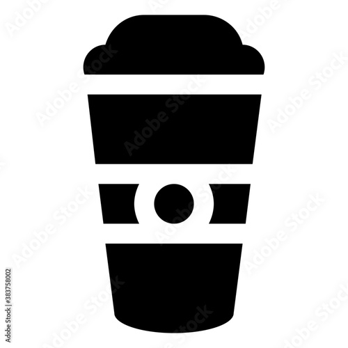 
A dedicated cup to take away coffee, tea and other liquid drinks, denoting icon for disposable cup 
