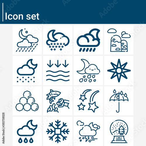 Simple set of come down related lineal icons.