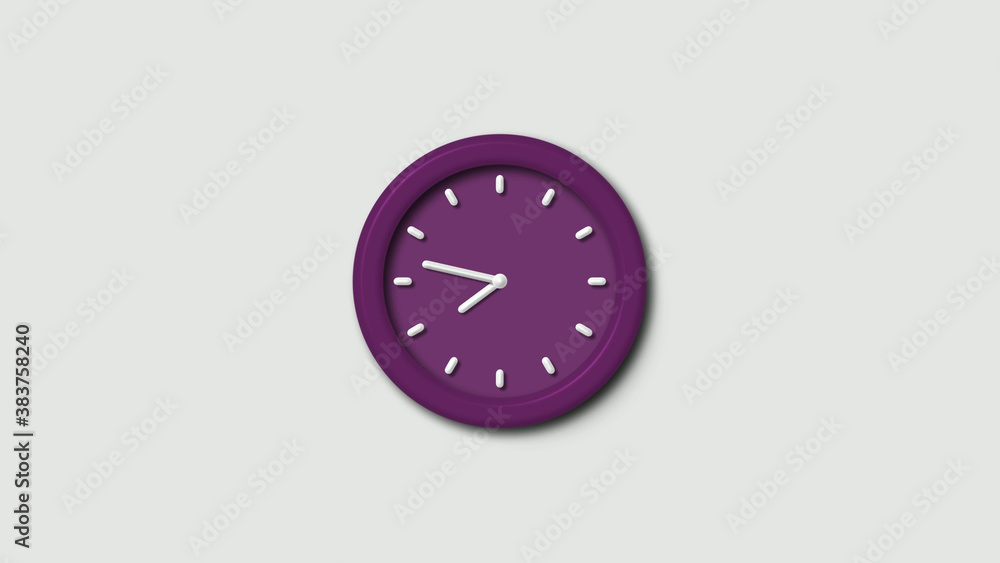 Amazing pink dark 3d wall clock isolated on white background,counting 3d wall clock Amazing pink dark 3d wall clock isolated on white background,counting 3d wall clock
