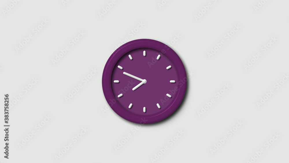 Amazing pink dark 3d wall clock isolated on white background,counting 3d wall clock Amazing pink dark 3d wall clock isolated on white background,counting 3d wall clock