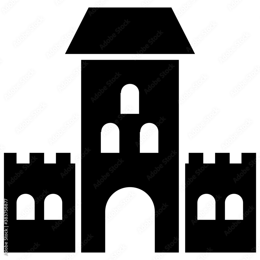 Fototapeta premium A european castle with the modern architecture 