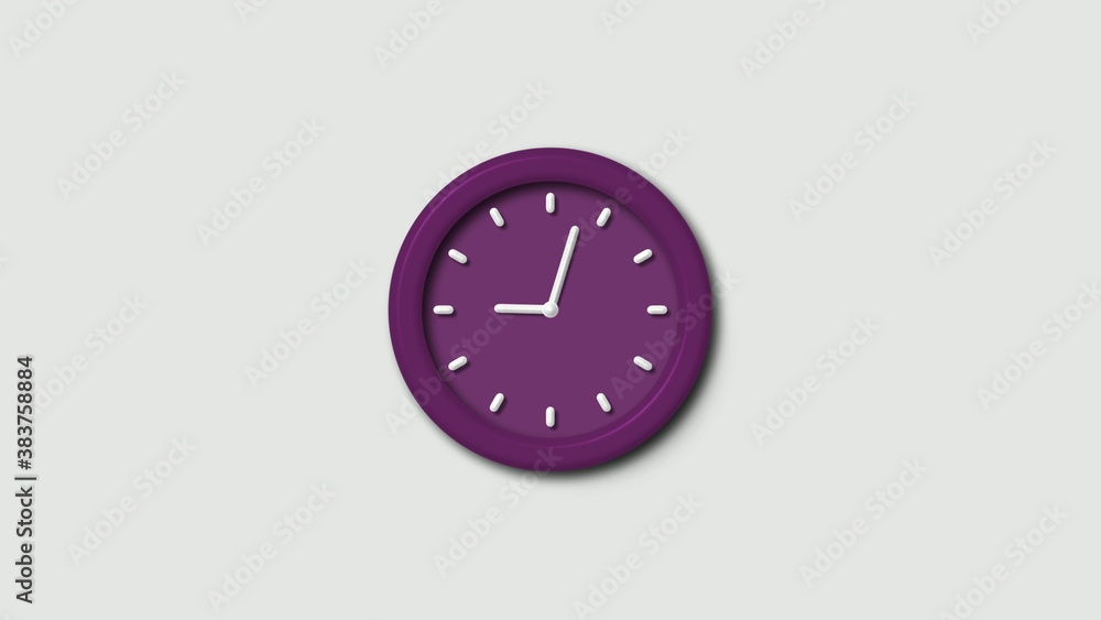 Amazing pink dark 3d wall clock isolated on white background,12 hours wall clock Amazing pink dark 3d wall clock isolated on white background,12 hours wall clock