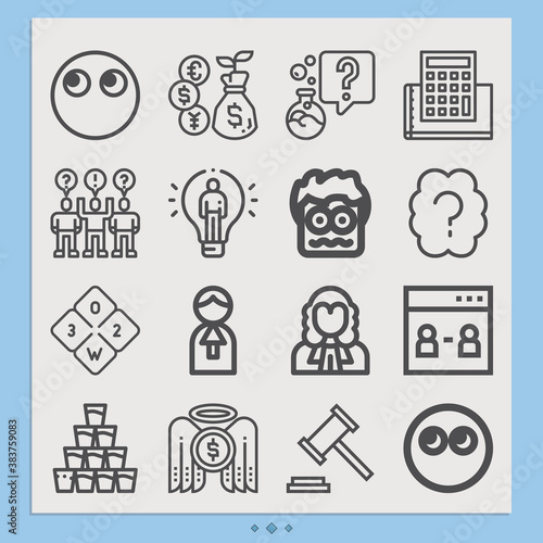 Simple set of guess related lineal icons.
