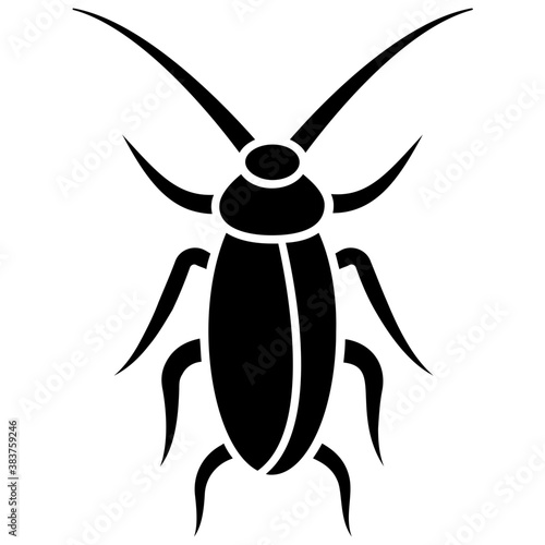 
Solid icon denoting cockroach, beetle 
