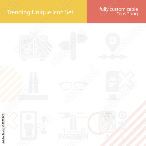 Simple set of indicated related filled icons.