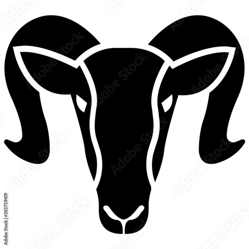 
Animal with horns, deer solid icon 
