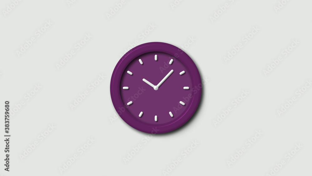 Amazing pink dark 3d wall clock isolated on white background,12 hours wall clock Amazing pink dark 3d wall clock isolated on white background,12 hours wall clock