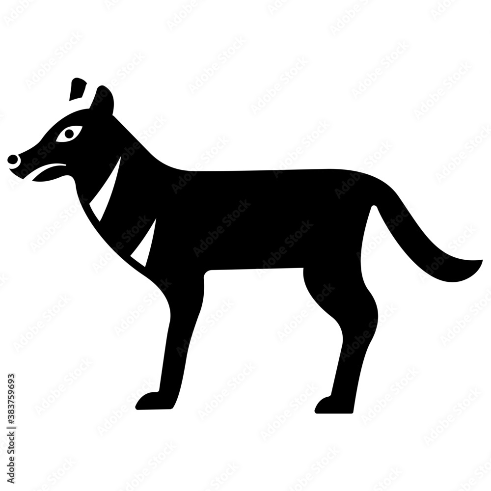 
Wolf, wild animal in the zoo icon 
