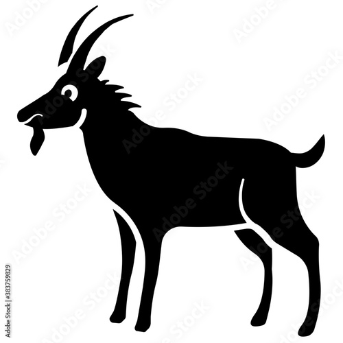 
Ram goat sheep or mountain goat glyph vector
