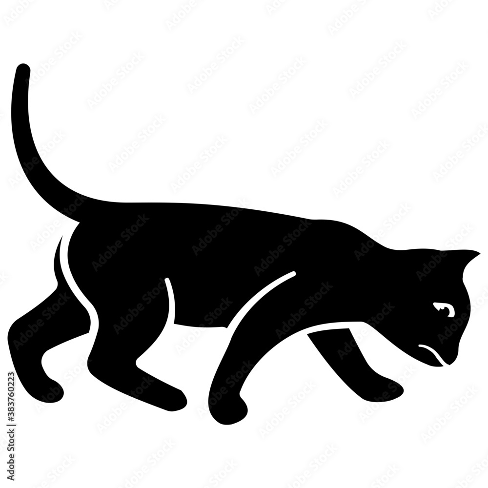 
Domestic animal, cat solid icon 
