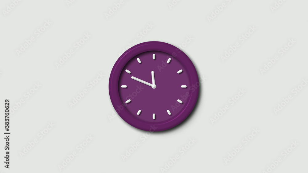 Amazing pink dark 3d wall clock isolated on white background,12 hours wall clock Amazing pink dark 3d wall clock isolated on white background,12 hours wall clock