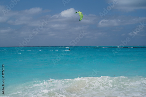 kite surfing on the beach